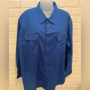 THE FOUNDRY men dress long sleeve blue shirt/size 2XL